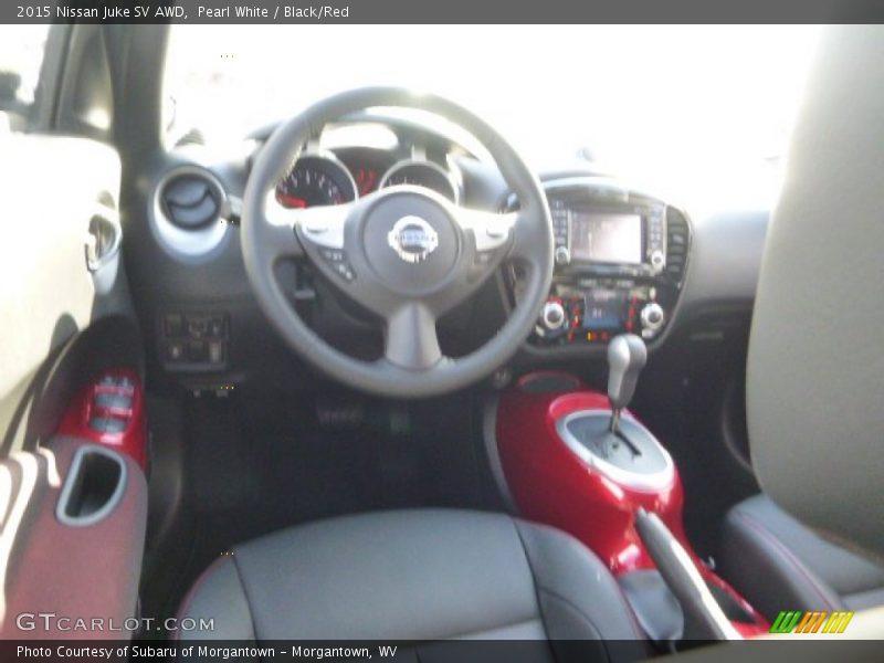 Pearl White / Black/Red 2015 Nissan Juke SV AWD