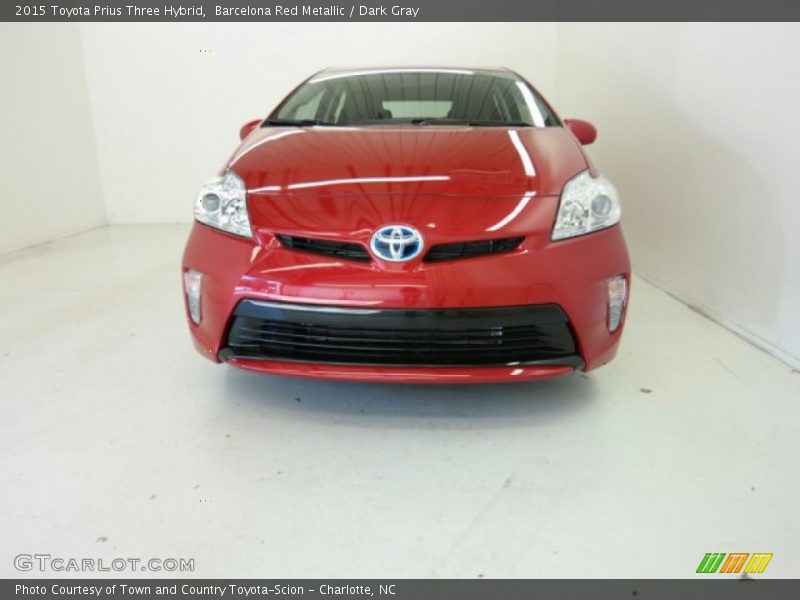 Barcelona Red Metallic / Dark Gray 2015 Toyota Prius Three Hybrid