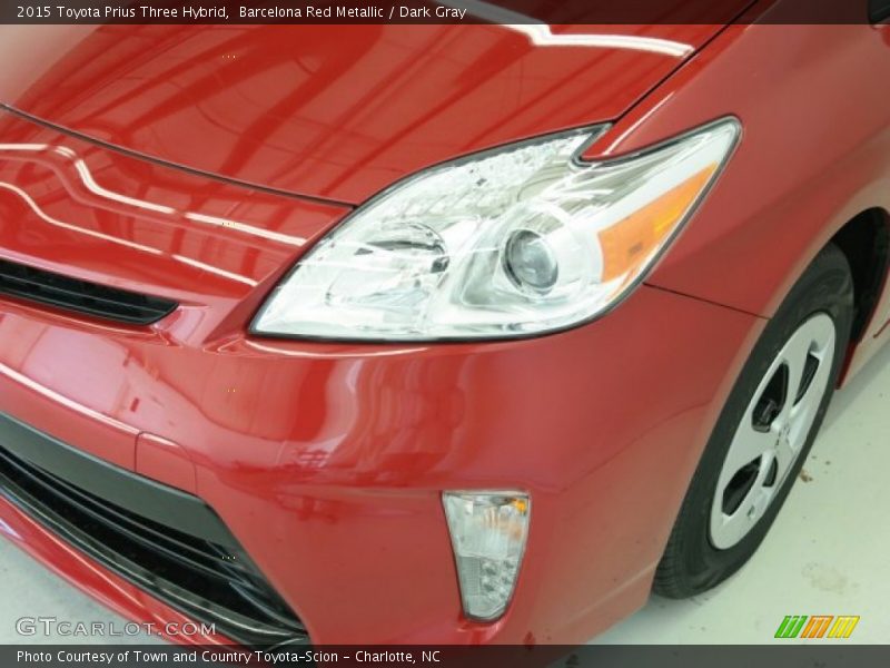 Barcelona Red Metallic / Dark Gray 2015 Toyota Prius Three Hybrid