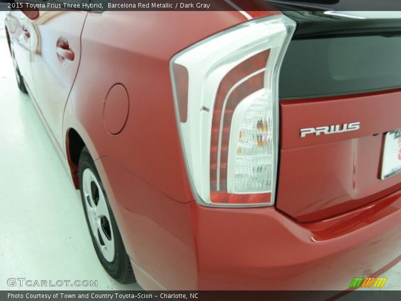 Barcelona Red Metallic / Dark Gray 2015 Toyota Prius Three Hybrid
