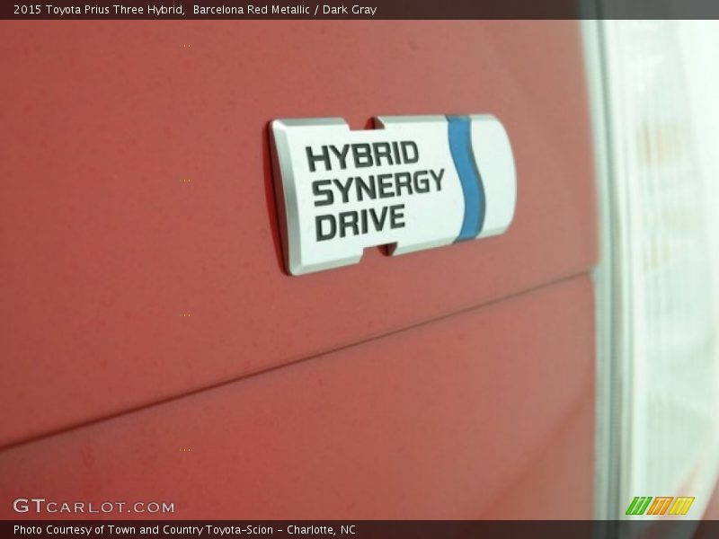 Barcelona Red Metallic / Dark Gray 2015 Toyota Prius Three Hybrid