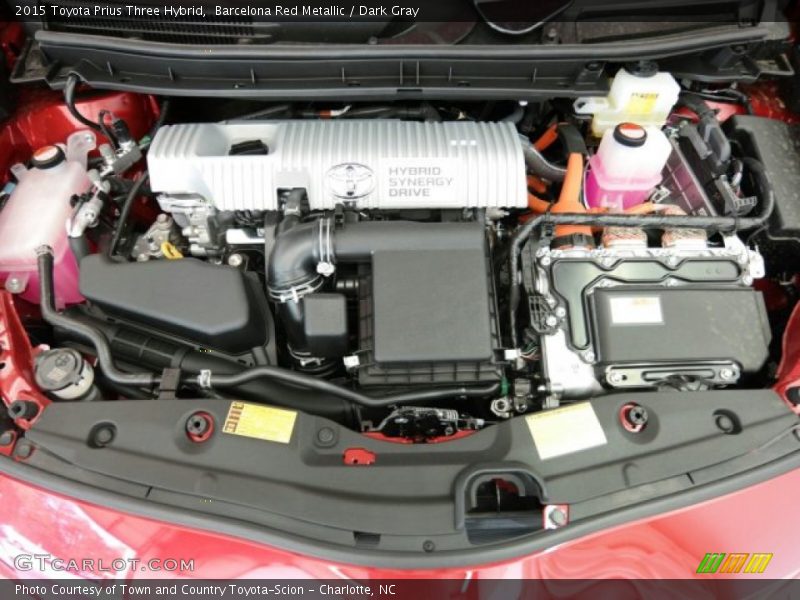 Barcelona Red Metallic / Dark Gray 2015 Toyota Prius Three Hybrid