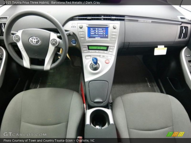 Barcelona Red Metallic / Dark Gray 2015 Toyota Prius Three Hybrid