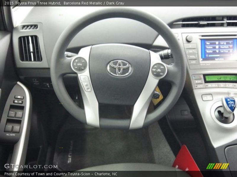 Barcelona Red Metallic / Dark Gray 2015 Toyota Prius Three Hybrid
