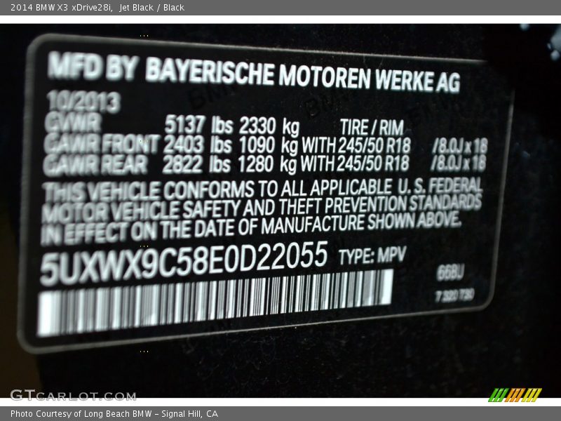 Jet Black / Black 2014 BMW X3 xDrive28i