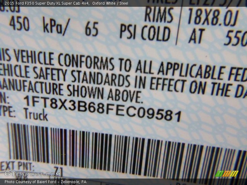 Oxford White / Steel 2015 Ford F350 Super Duty XL Super Cab 4x4