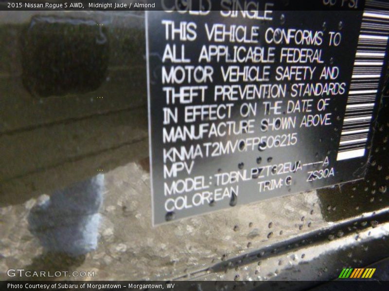 Midnight Jade / Almond 2015 Nissan Rogue S AWD