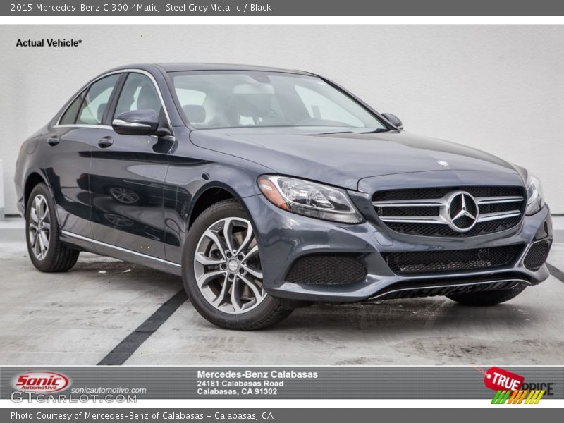 Steel Grey Metallic / Black 2015 Mercedes-Benz C 300 4Matic