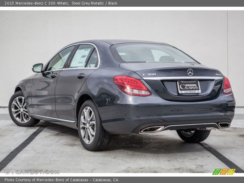Steel Grey Metallic / Black 2015 Mercedes-Benz C 300 4Matic