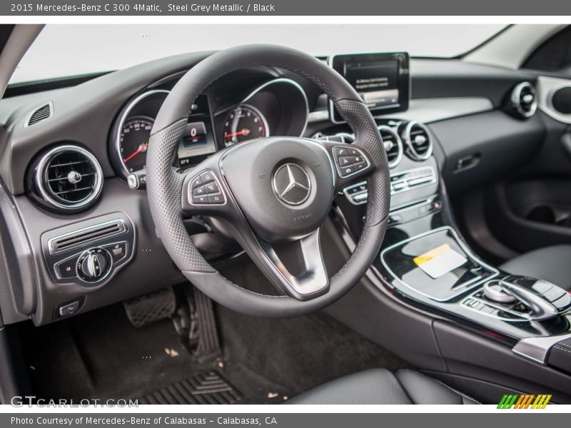 Steel Grey Metallic / Black 2015 Mercedes-Benz C 300 4Matic