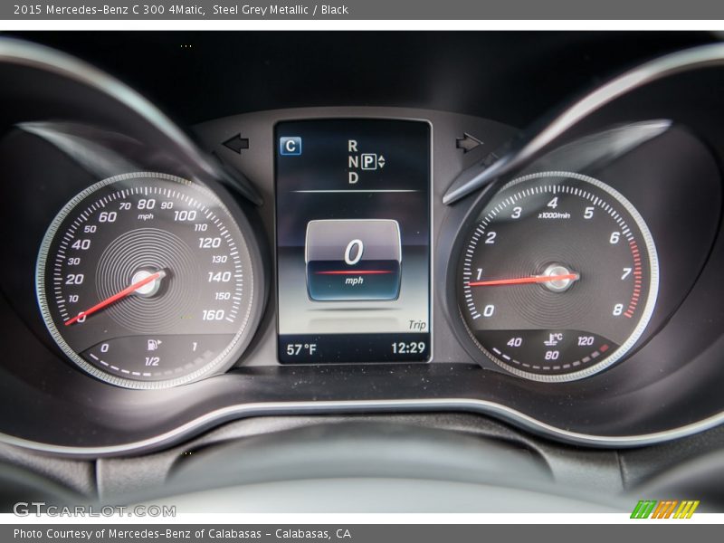 Steel Grey Metallic / Black 2015 Mercedes-Benz C 300 4Matic