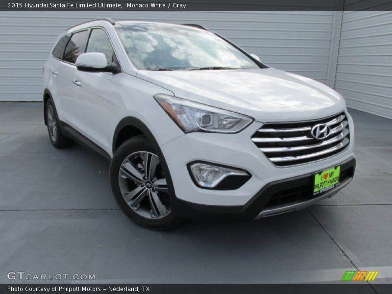 Monaco White / Gray 2015 Hyundai Santa Fe Limited Ultimate