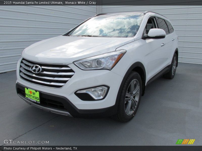 Monaco White / Gray 2015 Hyundai Santa Fe Limited Ultimate