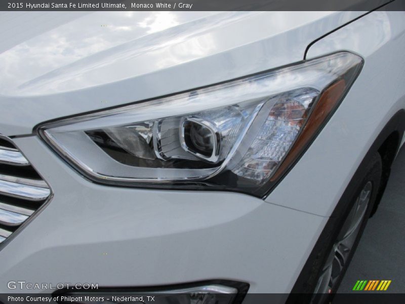 Monaco White / Gray 2015 Hyundai Santa Fe Limited Ultimate