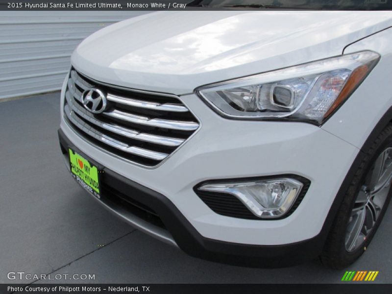 Monaco White / Gray 2015 Hyundai Santa Fe Limited Ultimate