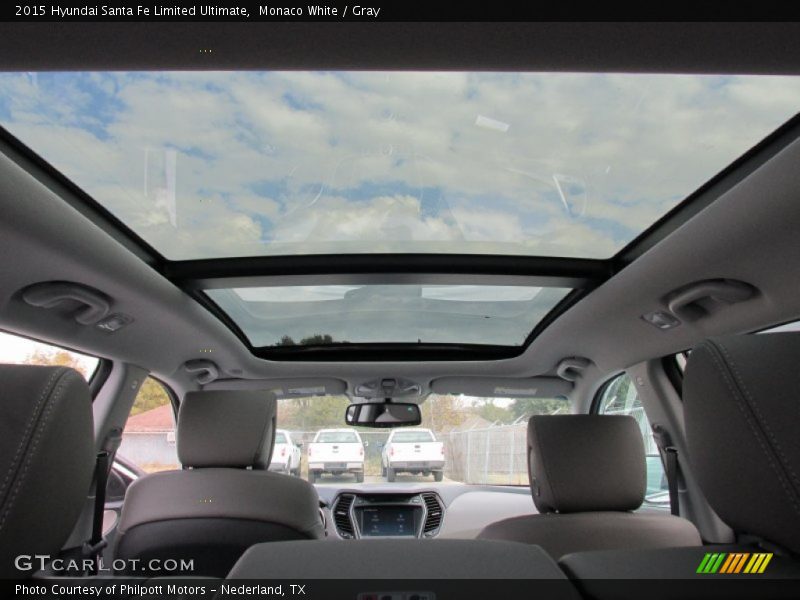 Monaco White / Gray 2015 Hyundai Santa Fe Limited Ultimate