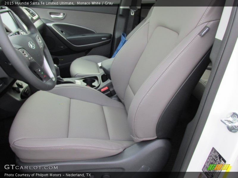 Monaco White / Gray 2015 Hyundai Santa Fe Limited Ultimate