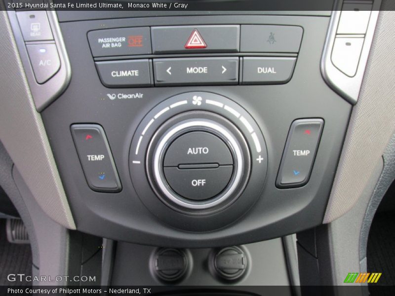 Monaco White / Gray 2015 Hyundai Santa Fe Limited Ultimate