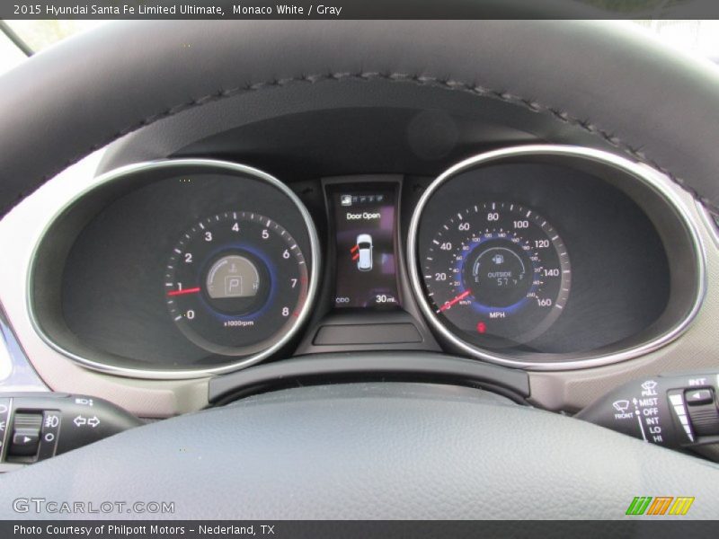 Monaco White / Gray 2015 Hyundai Santa Fe Limited Ultimate