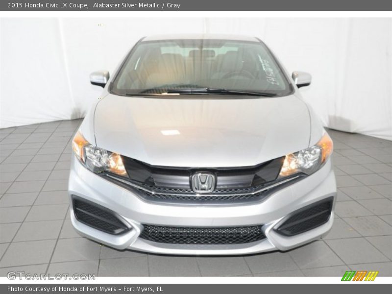 Alabaster Silver Metallic / Gray 2015 Honda Civic LX Coupe