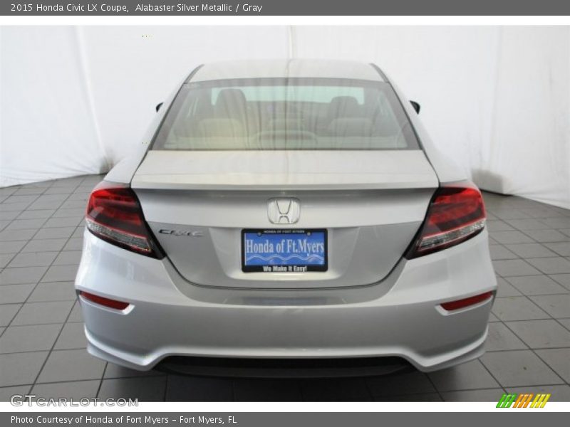 Alabaster Silver Metallic / Gray 2015 Honda Civic LX Coupe