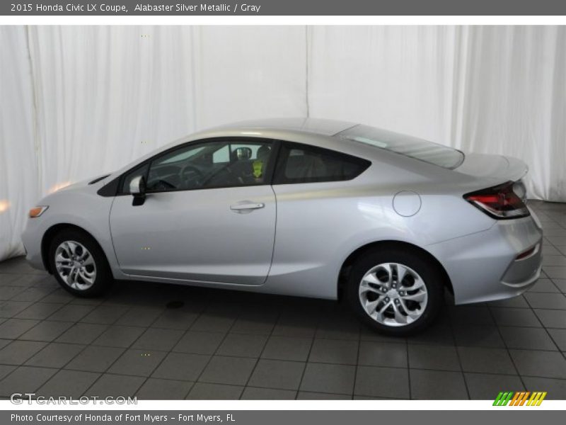Alabaster Silver Metallic / Gray 2015 Honda Civic LX Coupe