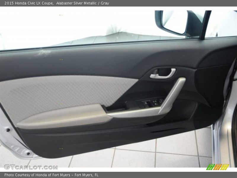Alabaster Silver Metallic / Gray 2015 Honda Civic LX Coupe