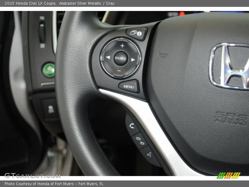 Alabaster Silver Metallic / Gray 2015 Honda Civic LX Coupe