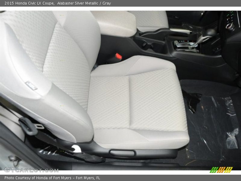 Alabaster Silver Metallic / Gray 2015 Honda Civic LX Coupe