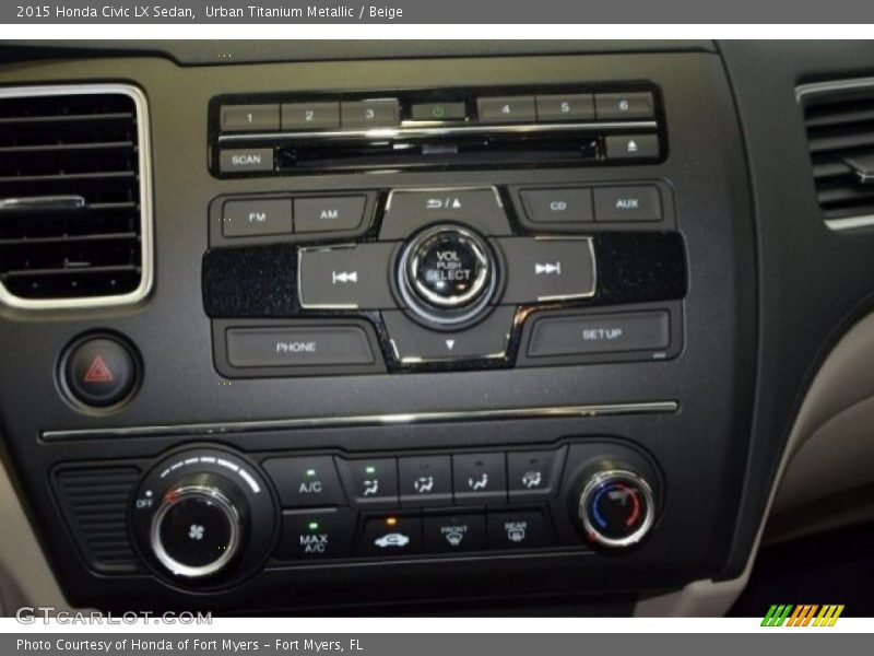 Urban Titanium Metallic / Beige 2015 Honda Civic LX Sedan
