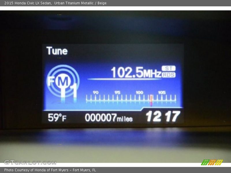 Urban Titanium Metallic / Beige 2015 Honda Civic LX Sedan