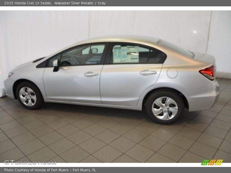 Alabaster Silver Metallic / Gray 2015 Honda Civic LX Sedan