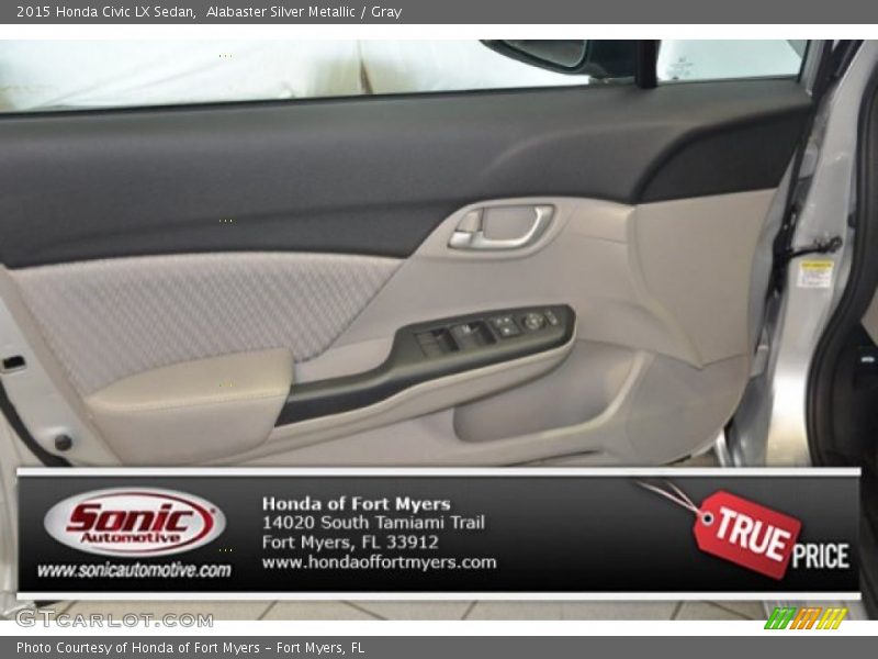 Alabaster Silver Metallic / Gray 2015 Honda Civic LX Sedan