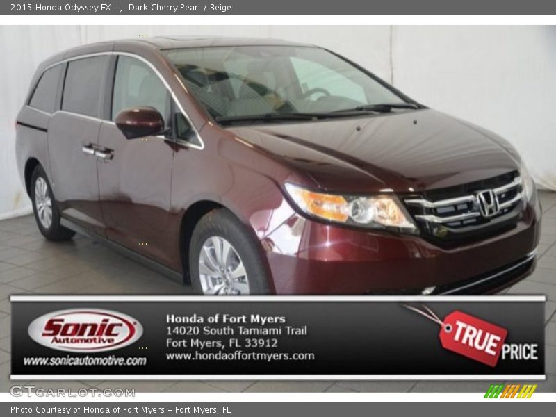 Dark Cherry Pearl / Beige 2015 Honda Odyssey EX-L