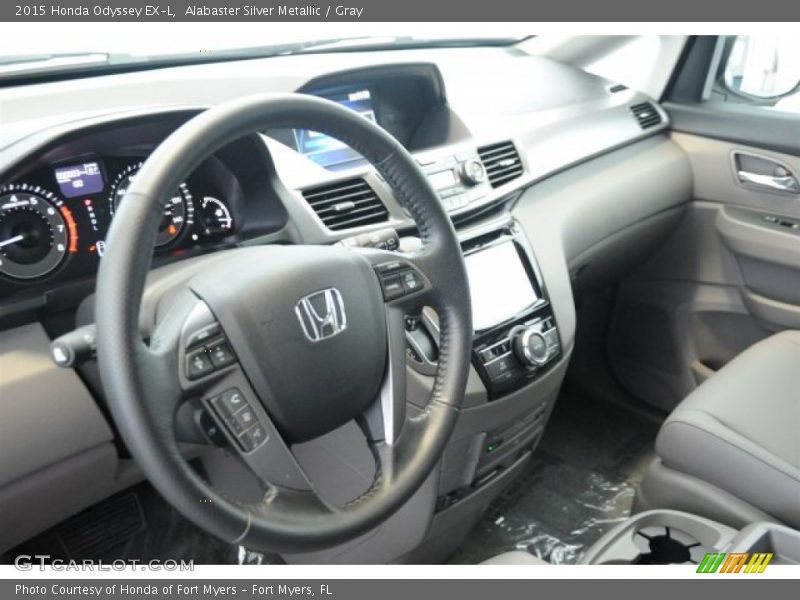 Alabaster Silver Metallic / Gray 2015 Honda Odyssey EX-L