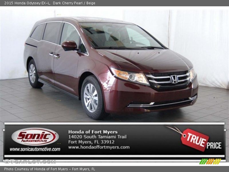 Dark Cherry Pearl / Beige 2015 Honda Odyssey EX-L