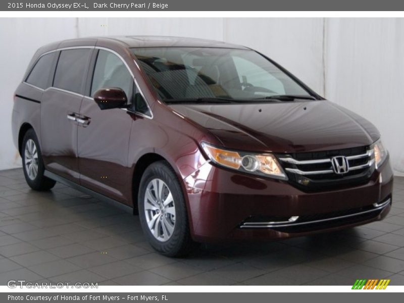Dark Cherry Pearl / Beige 2015 Honda Odyssey EX-L