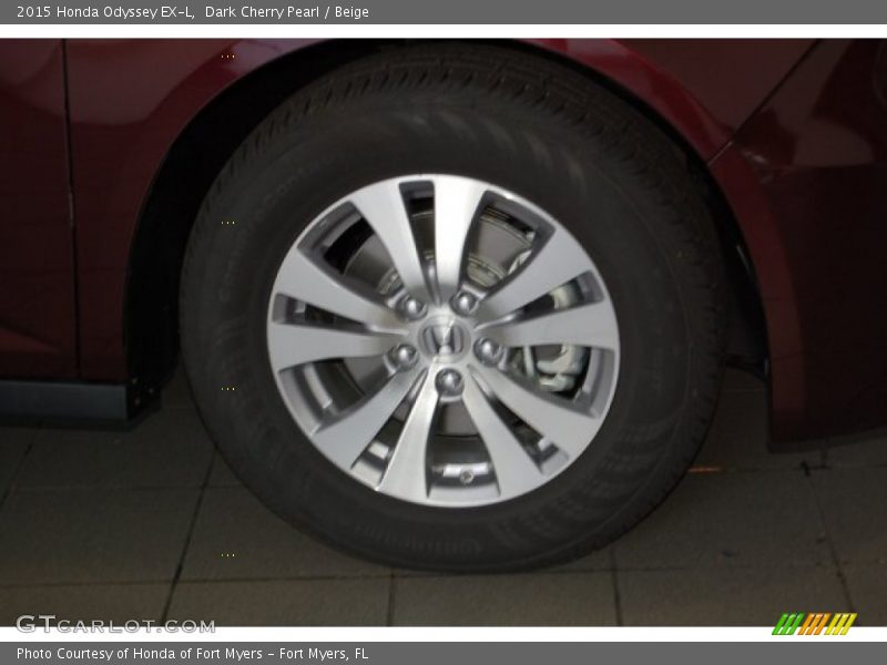 Dark Cherry Pearl / Beige 2015 Honda Odyssey EX-L
