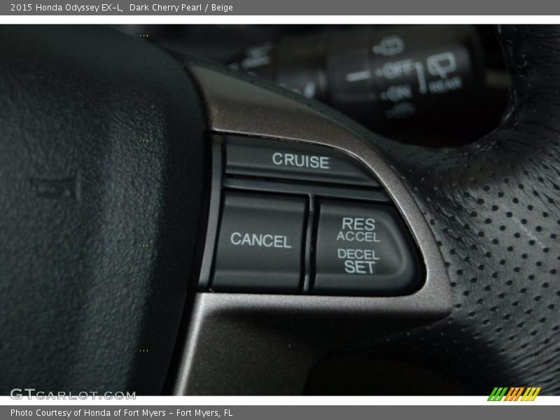 Dark Cherry Pearl / Beige 2015 Honda Odyssey EX-L