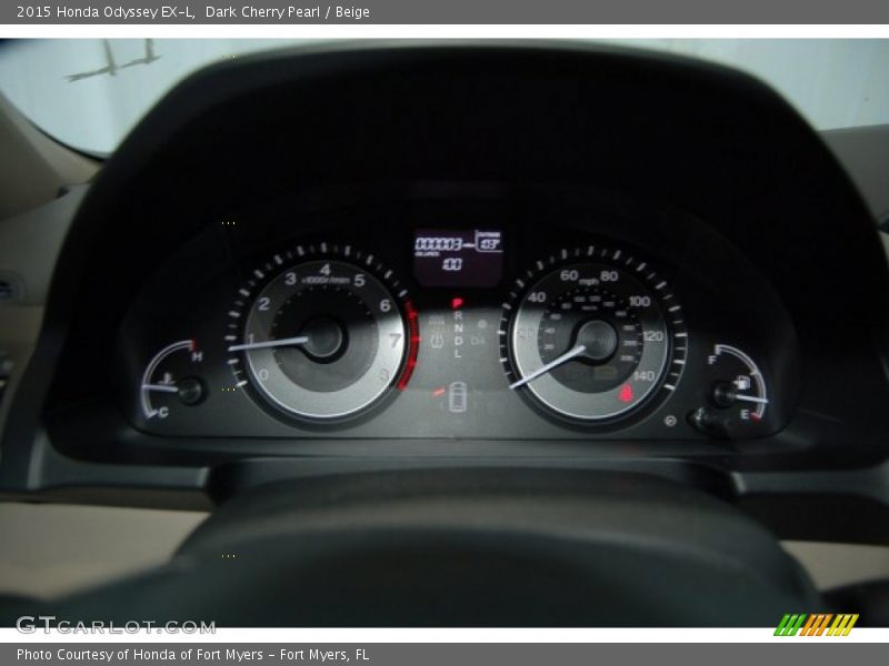 Dark Cherry Pearl / Beige 2015 Honda Odyssey EX-L