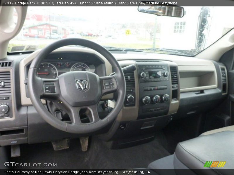 Bright Silver Metallic / Dark Slate Gray/Medium Graystone 2012 Dodge Ram 1500 ST Quad Cab 4x4