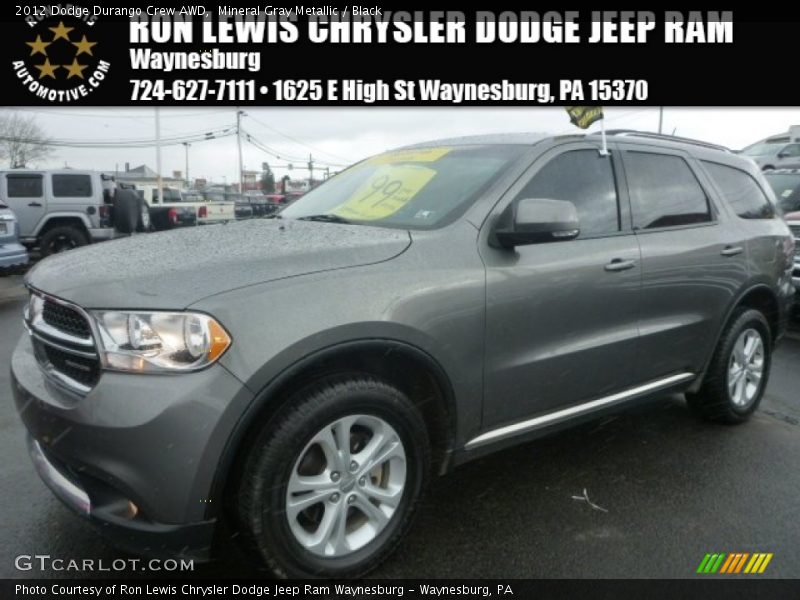 Mineral Gray Metallic / Black 2012 Dodge Durango Crew AWD