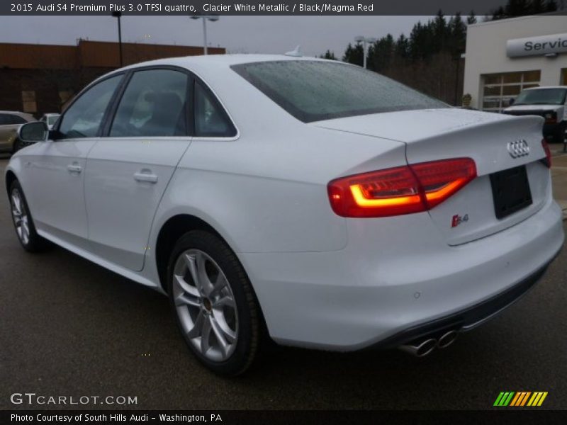 Glacier White Metallic / Black/Magma Red 2015 Audi S4 Premium Plus 3.0 TFSI quattro