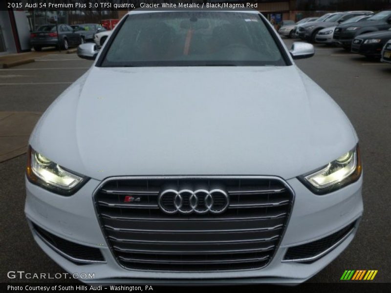 Glacier White Metallic / Black/Magma Red 2015 Audi S4 Premium Plus 3.0 TFSI quattro