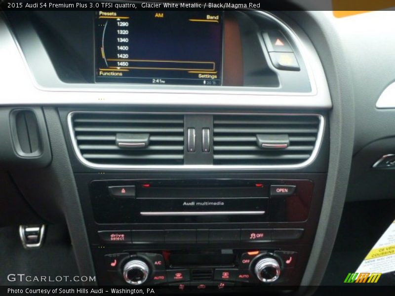 Glacier White Metallic / Black/Magma Red 2015 Audi S4 Premium Plus 3.0 TFSI quattro