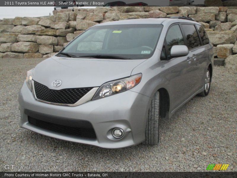 Silver Sky Metallic / Bisque 2011 Toyota Sienna XLE AWD