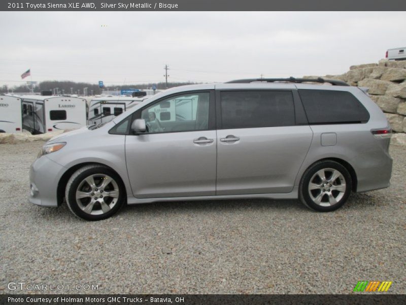 Silver Sky Metallic / Bisque 2011 Toyota Sienna XLE AWD