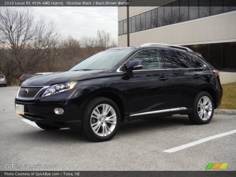 Obsidian Black / Black/Brown Walnut 2010 Lexus RX 450h AWD Hybrid