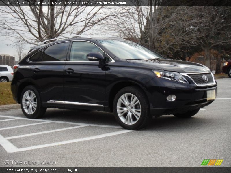 Obsidian Black / Black/Brown Walnut 2010 Lexus RX 450h AWD Hybrid