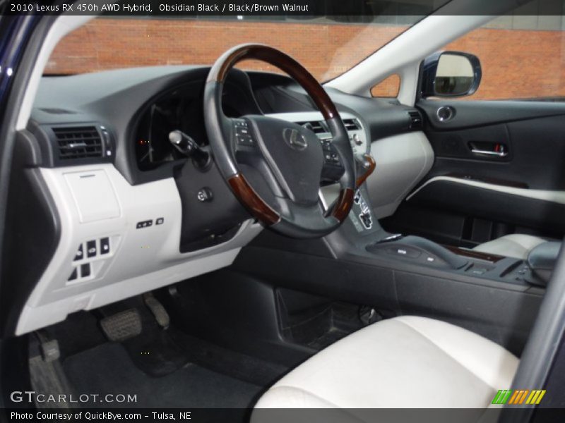 Obsidian Black / Black/Brown Walnut 2010 Lexus RX 450h AWD Hybrid